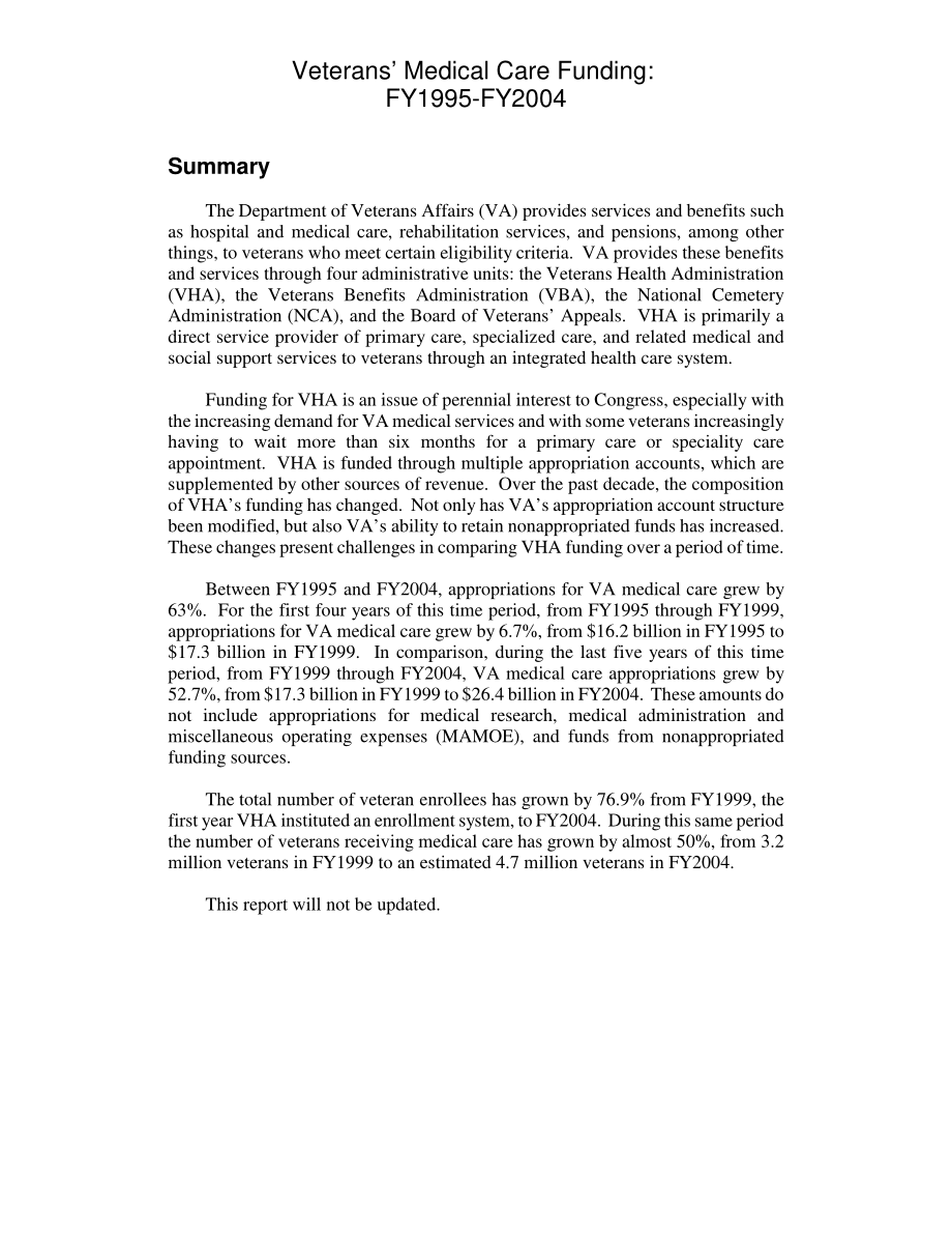 [20050114]RL32732_退伍军人医疗基金：1995-2004财年.pdf_第2页