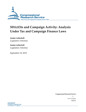 [20130910]R40141_501（c）（3）s和活动：税收和竞选融资法下的分析.pdf