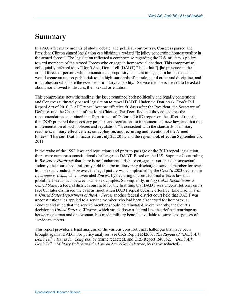 [20130806]R40795_“不问不说”：法律分析.pdf_第2页