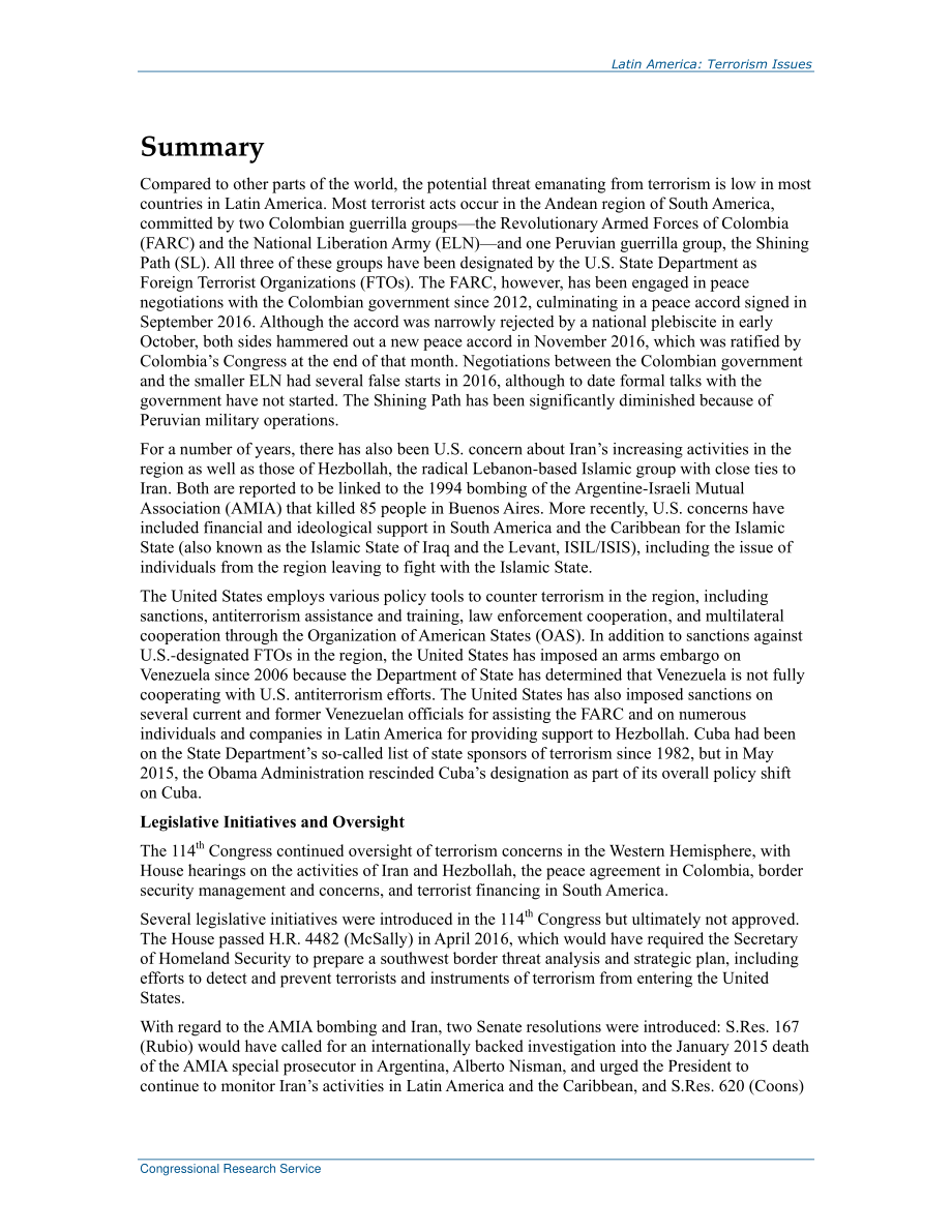 [20161215]RS21049_拉丁美洲：恐怖主义问题.pdf_第2页