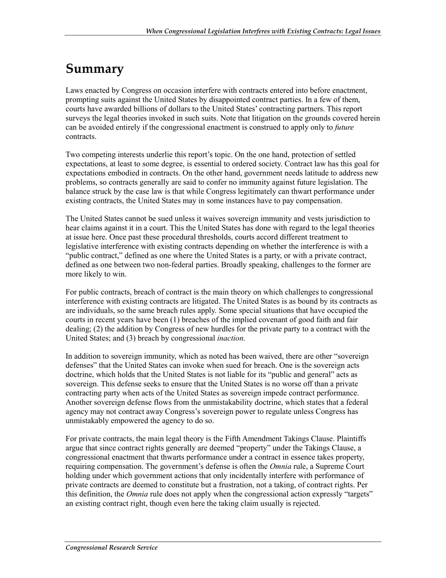 [20120820]R42635_当国会立法干扰现有合同时：法律问题.pdf_第2页