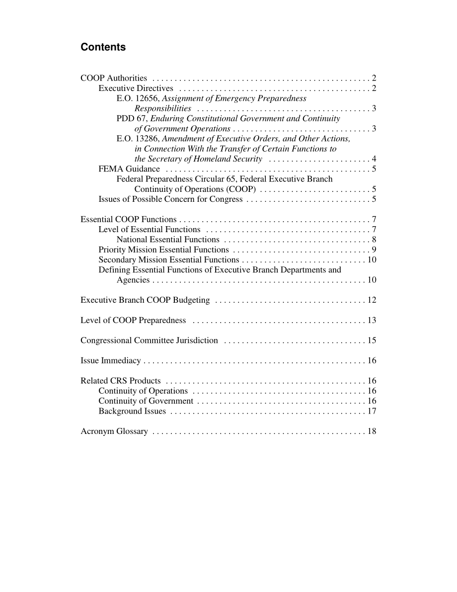 [20050131]RL32752_行政部门运营的连续性（COOP）：第109届国会的议题.pdf_第3页