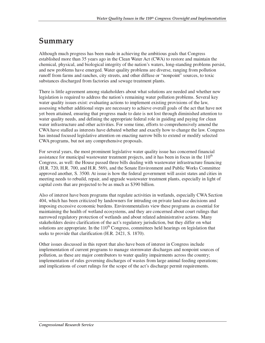 [20081125]RL33800_第110届大会的水质问题：监督和执行.pdf_第2页