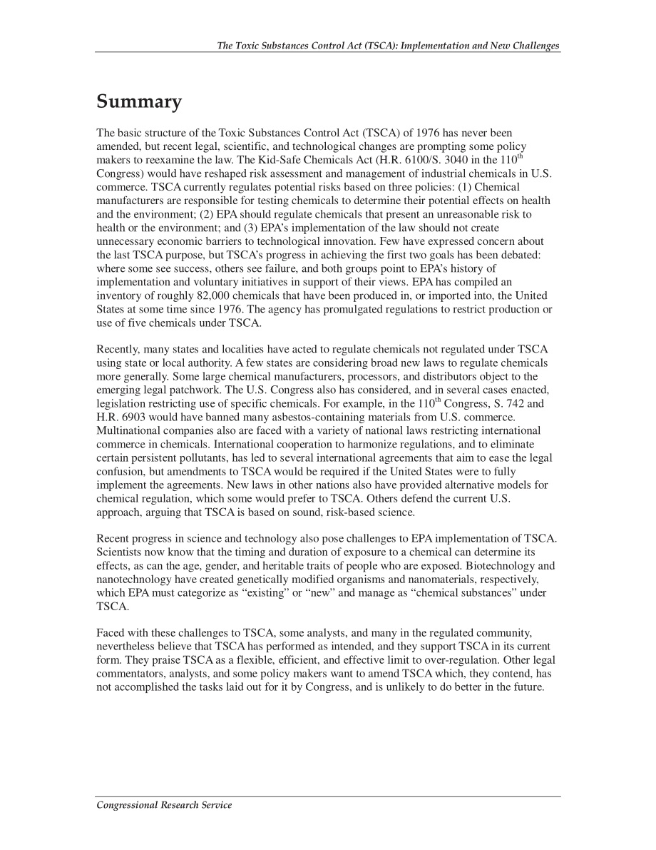 [20090728]RL34118_《有毒物质控制法案》（TSCA）：实施和新挑战.pdf_第2页