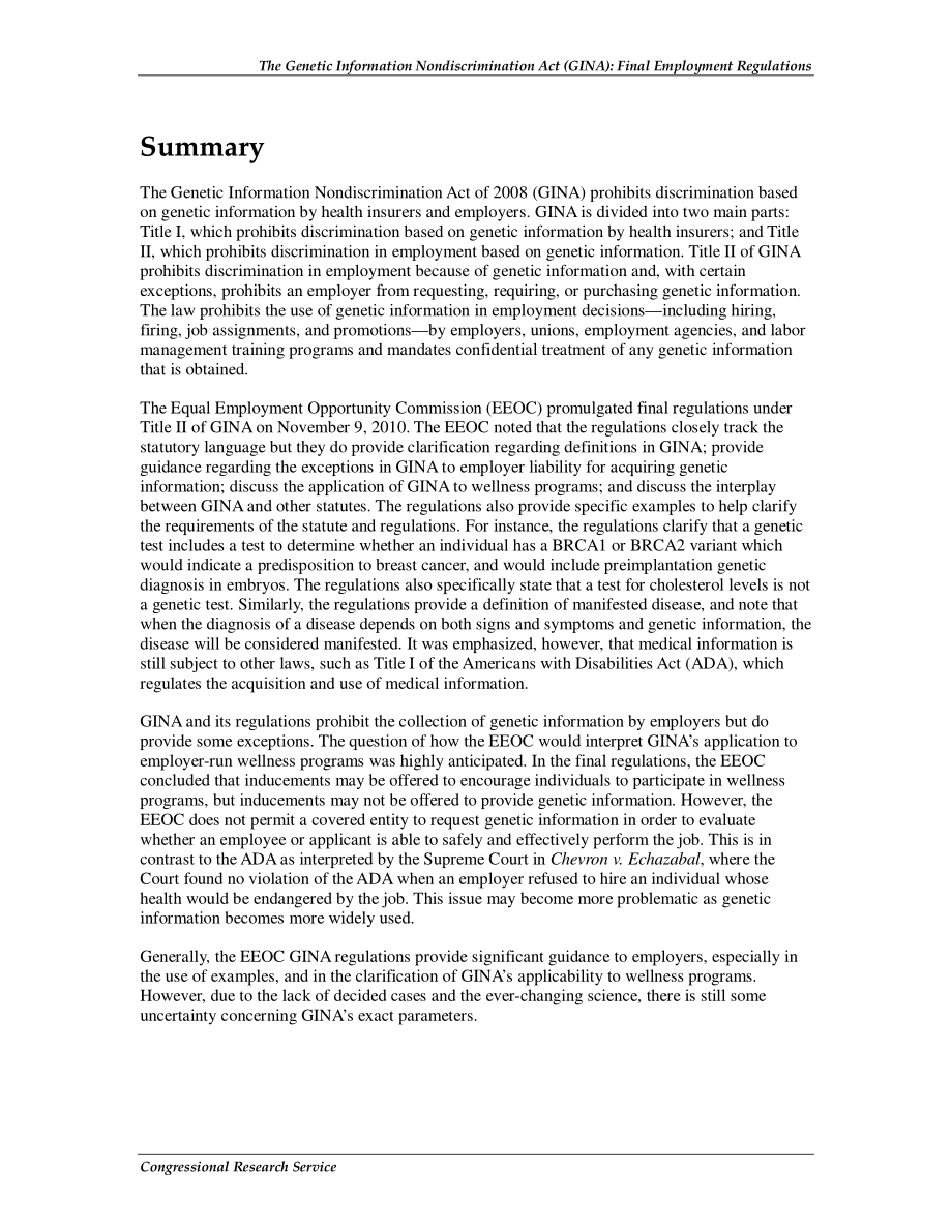 [20101209]R41527_《遗传信息非歧视法》（GINA）：最终雇佣条例.pdf_第2页