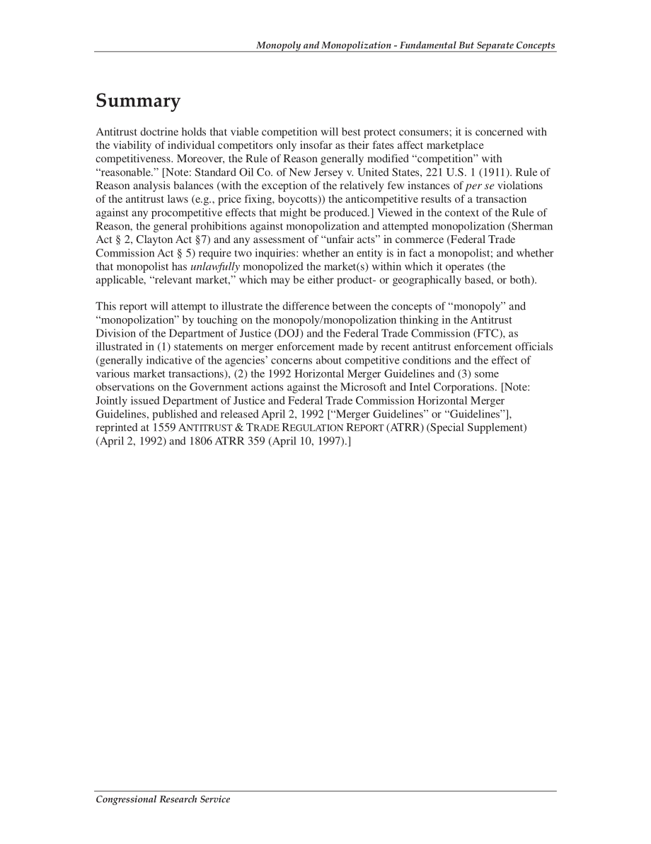 [20061019]RS20241_垄断和垄断美国反垄断法中基本但独立的概念.pdf_第2页