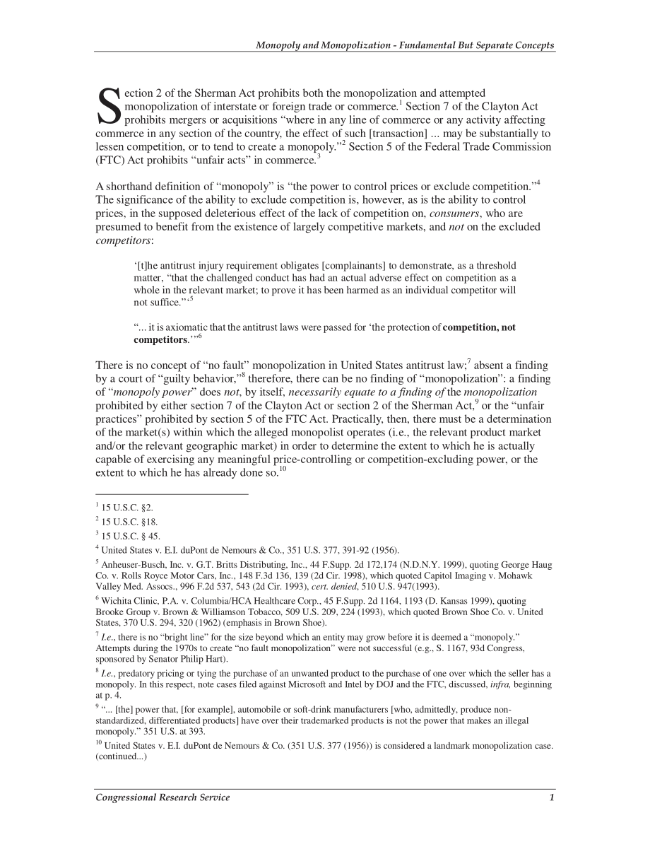 [20061019]RS20241_垄断和垄断美国反垄断法中基本但独立的概念.pdf_第3页