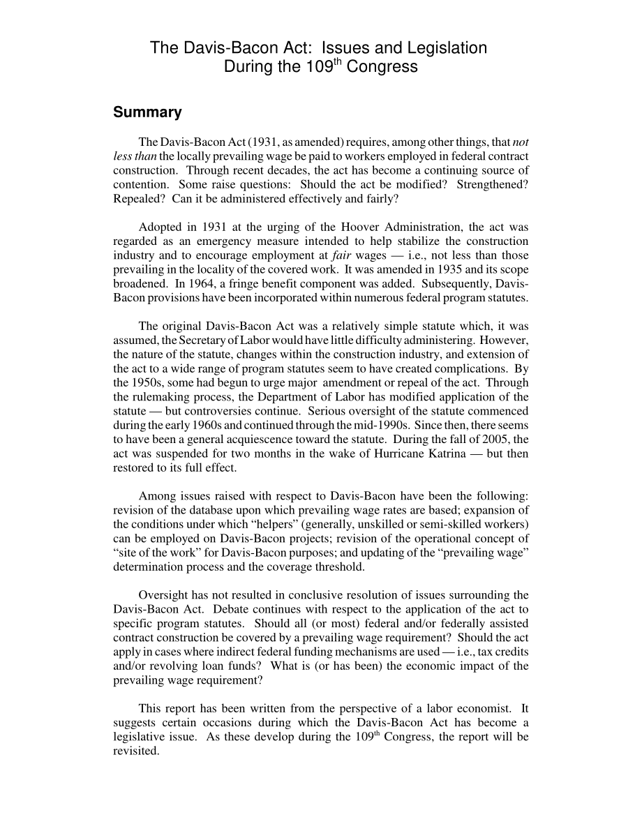 [20061031]RL33363_戴维斯-培根法案：第109届国会期间的问题和立法.pdf_第2页