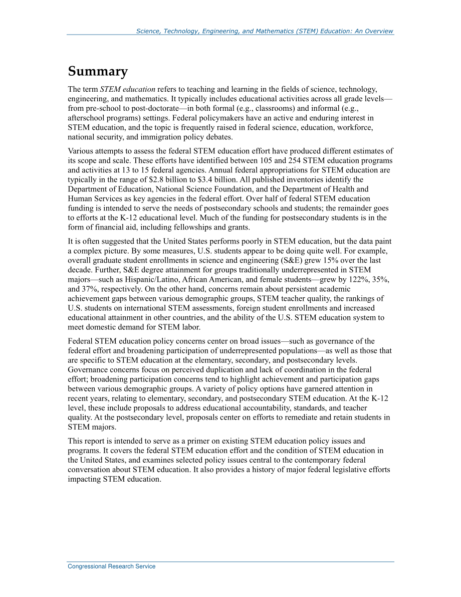 [20180612]R45223_科学、技术、工程和数学（STEM）教育：概述.pdf_第2页