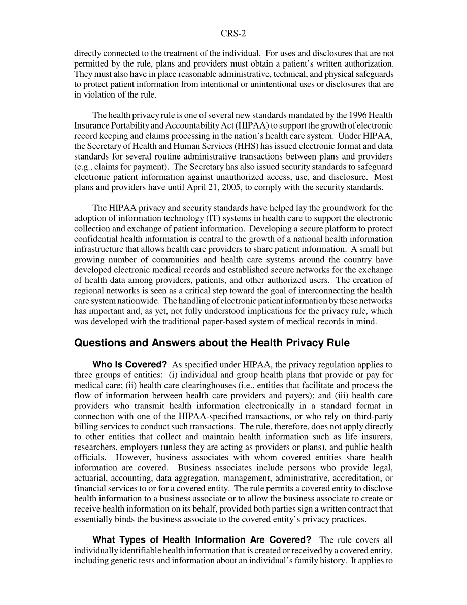 [20050204]RS20500_病历隐私：HIPAA规则问答.pdf_第2页