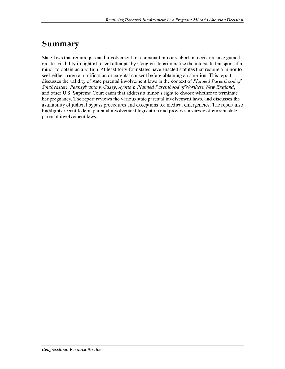 [20120426]RL33625_要求父母参与怀孕未成年人的堕胎决定：州法律和最新发展 .pdf_第2页