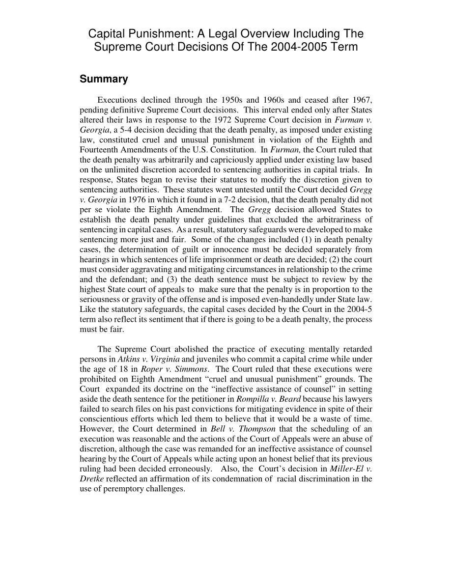 [20050722]RL33008_死刑：法律概述包括2004-2005年期间最高法院的判决.pdf_第2页