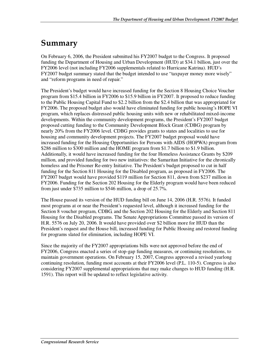 [20070522]RL33344_住房和城市发展部：2007财年预算.pdf_第2页