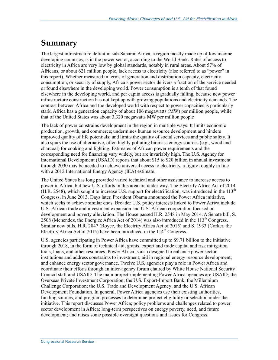 [20150914]R43593_为非洲提供动力：非洲电气化面临的挑战和美国的援助.pdf_第2页