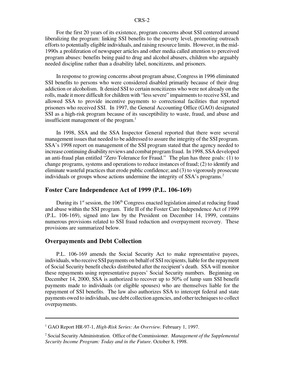 [20000118]RS20438_补充担保收入（SSI）：1999年《寄养独立法案》（P.L106-169).pdf_第2页