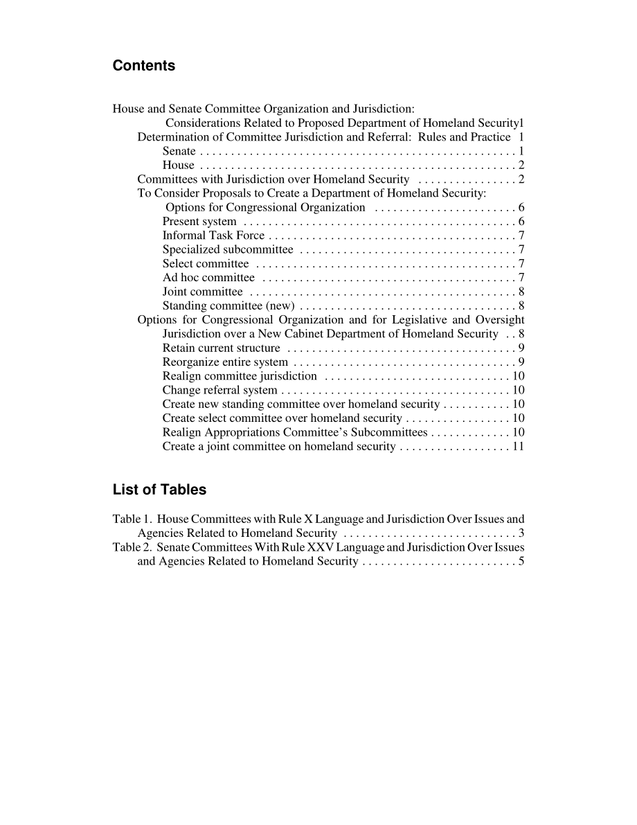 [20020610]RL31449_众议院和参议院委员会的组织和管辖权：与拟议的国土安全部有关的考虑.pdf_第3页
