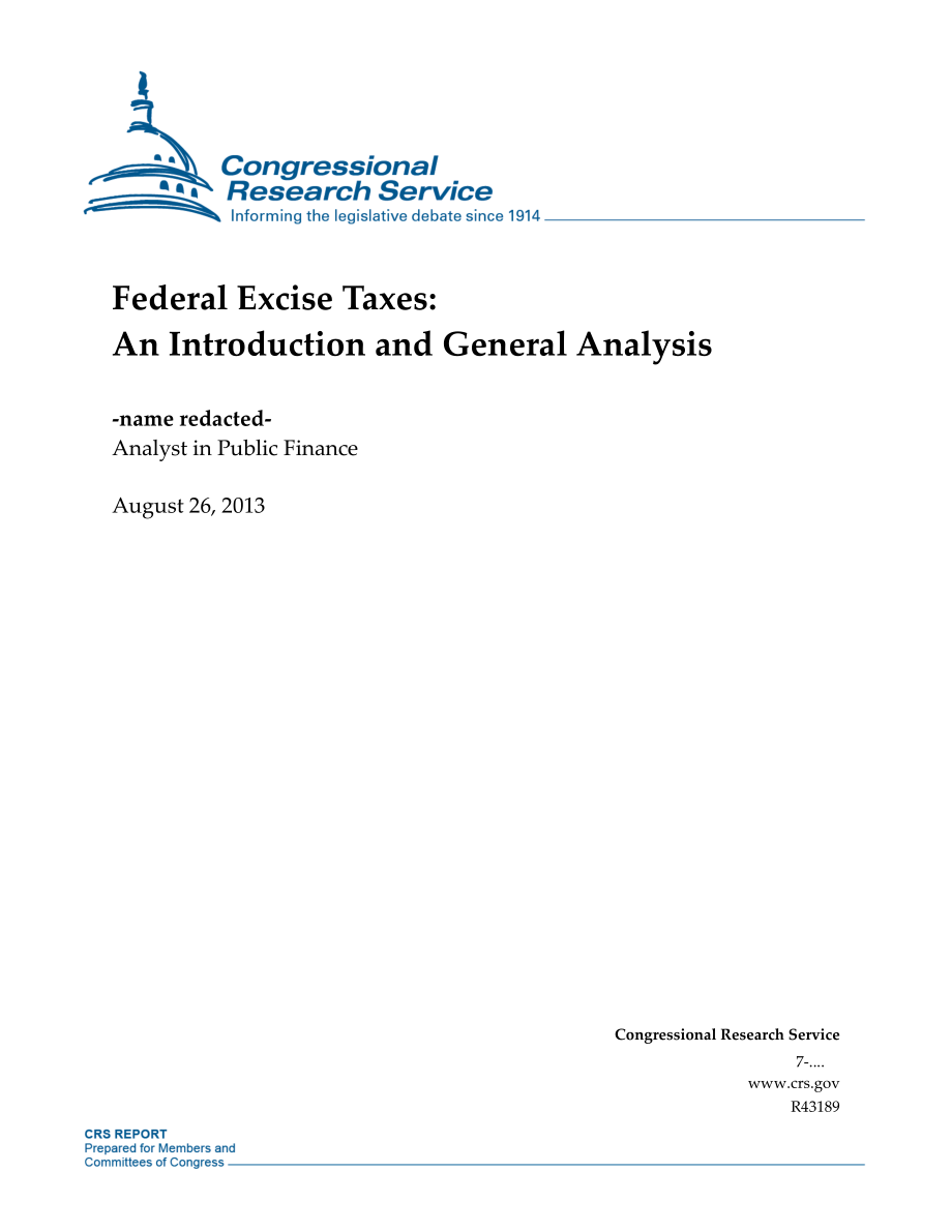 [20130826]R43189_联邦消费税：引言和一般分析 .pdf_第1页