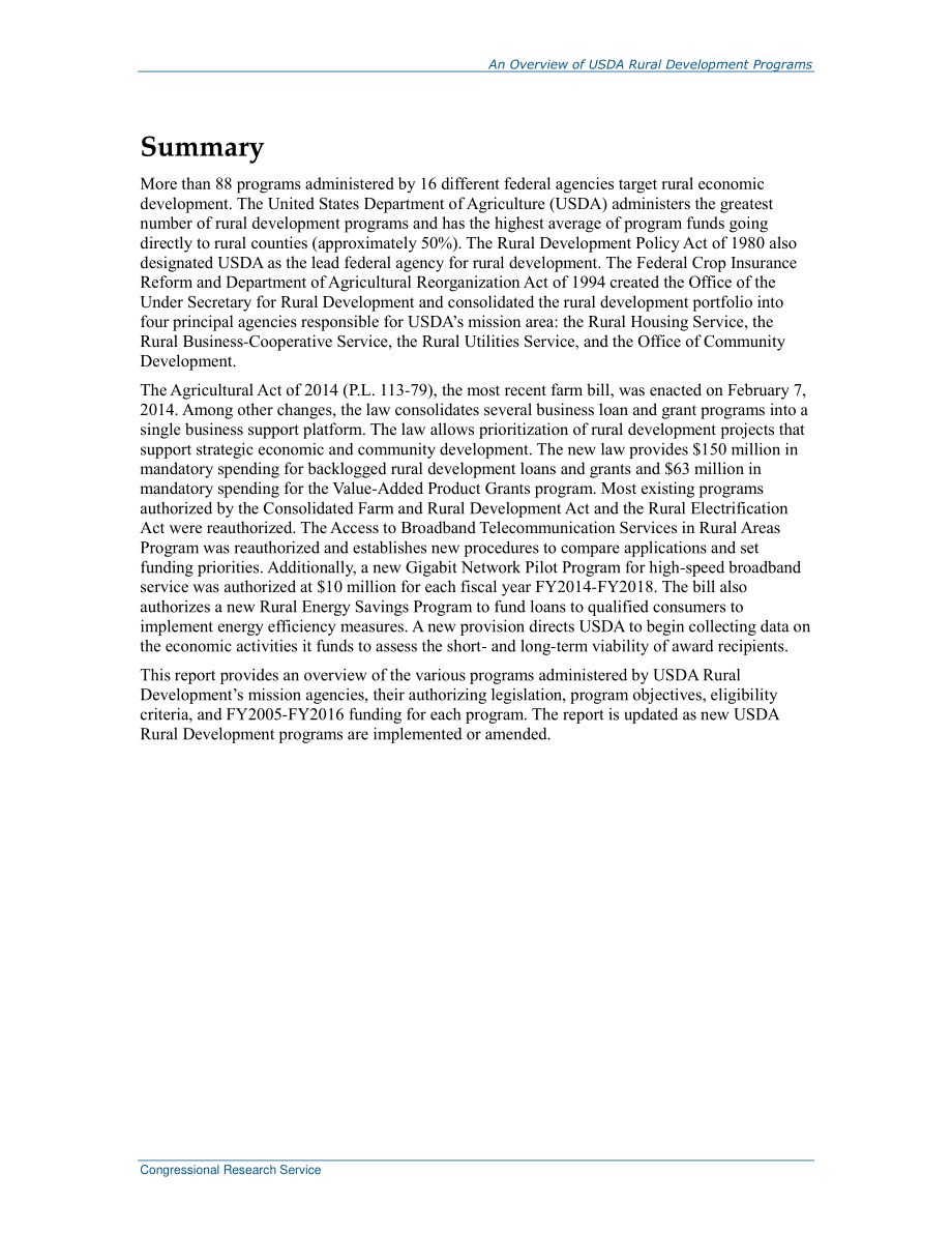 [20160210]RL31837_美国农业部农村发展项目概述.pdf_第2页