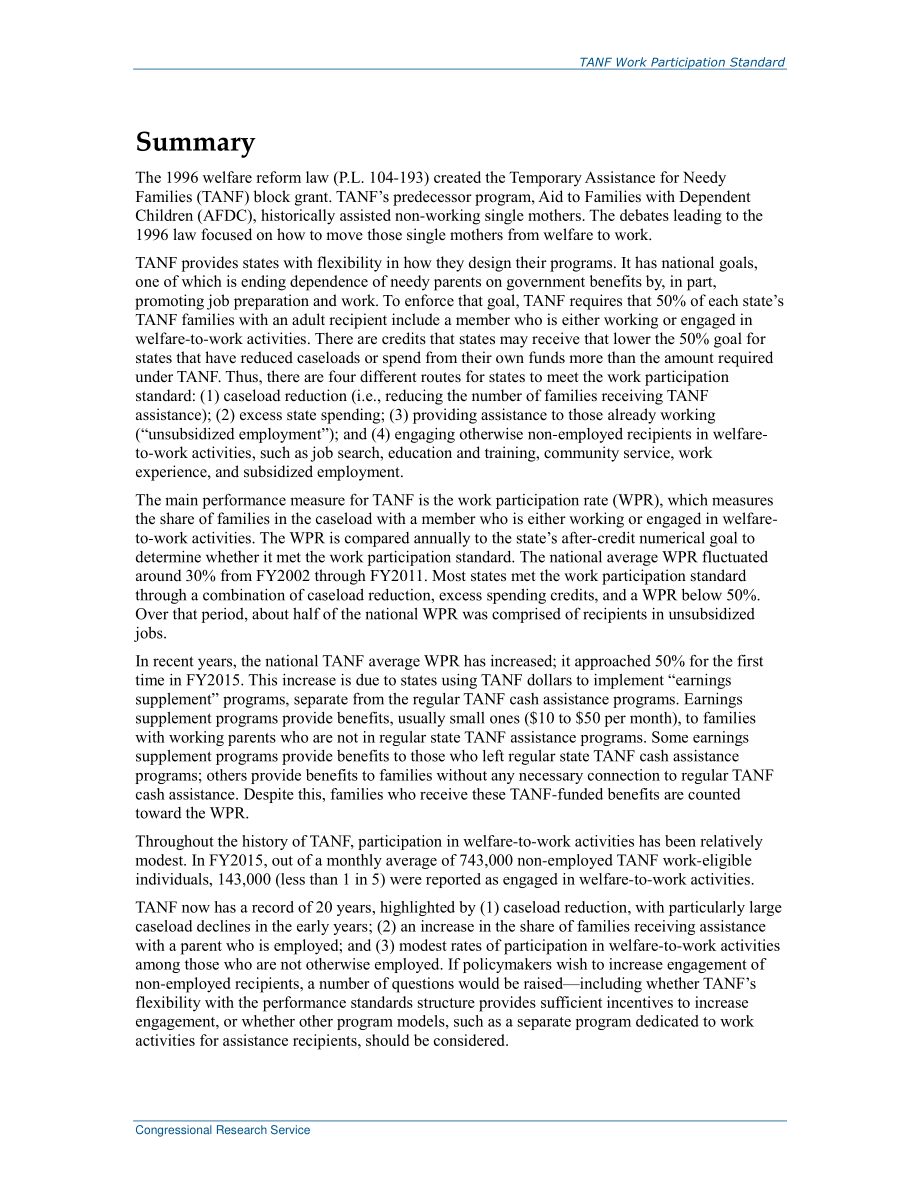 [20170201]R44751_贫困家庭临时援助（TANF）：工作参与标准和参与从福利到工作的活动.pdf_第2页