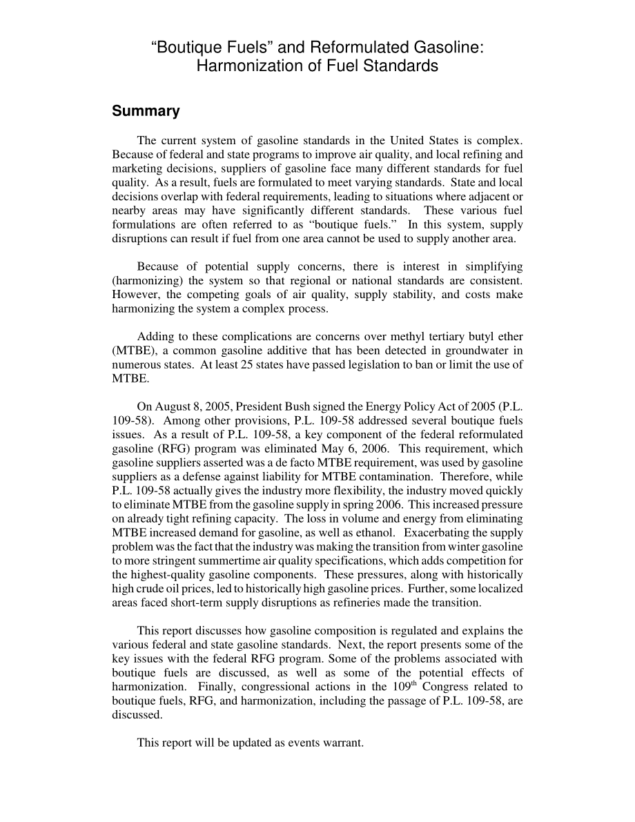 [20060510]RL31361_“精品燃料”和新配方汽油：燃料标准的协调.pdf_第2页
