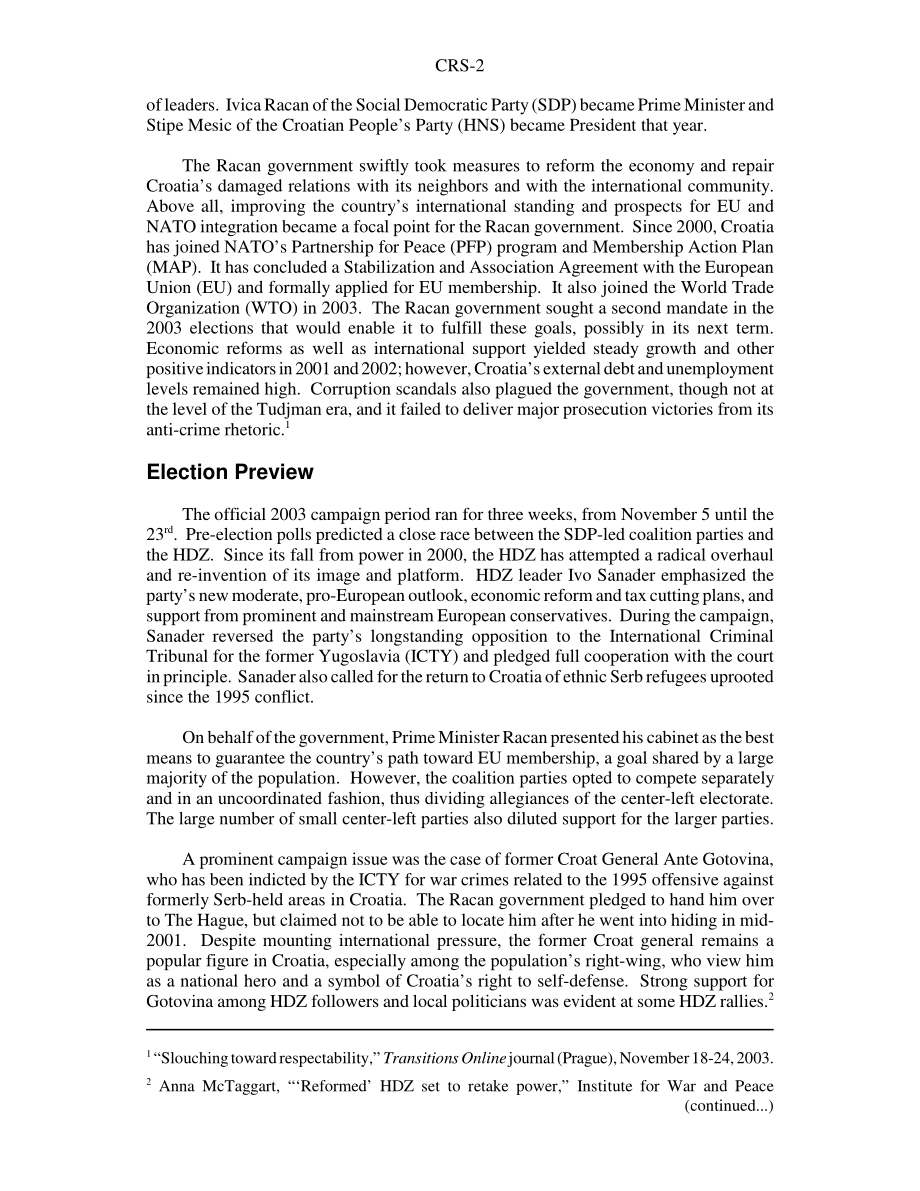 [20040106]RS21703_克罗地亚：2003年选举和新政府.pdf_第2页