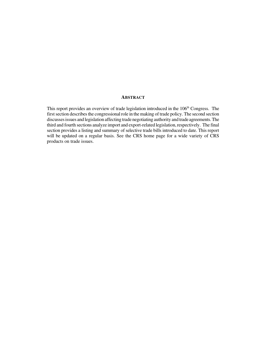 [20000208]RL30227_第106届国会贸易立法：概述.pdf_第2页