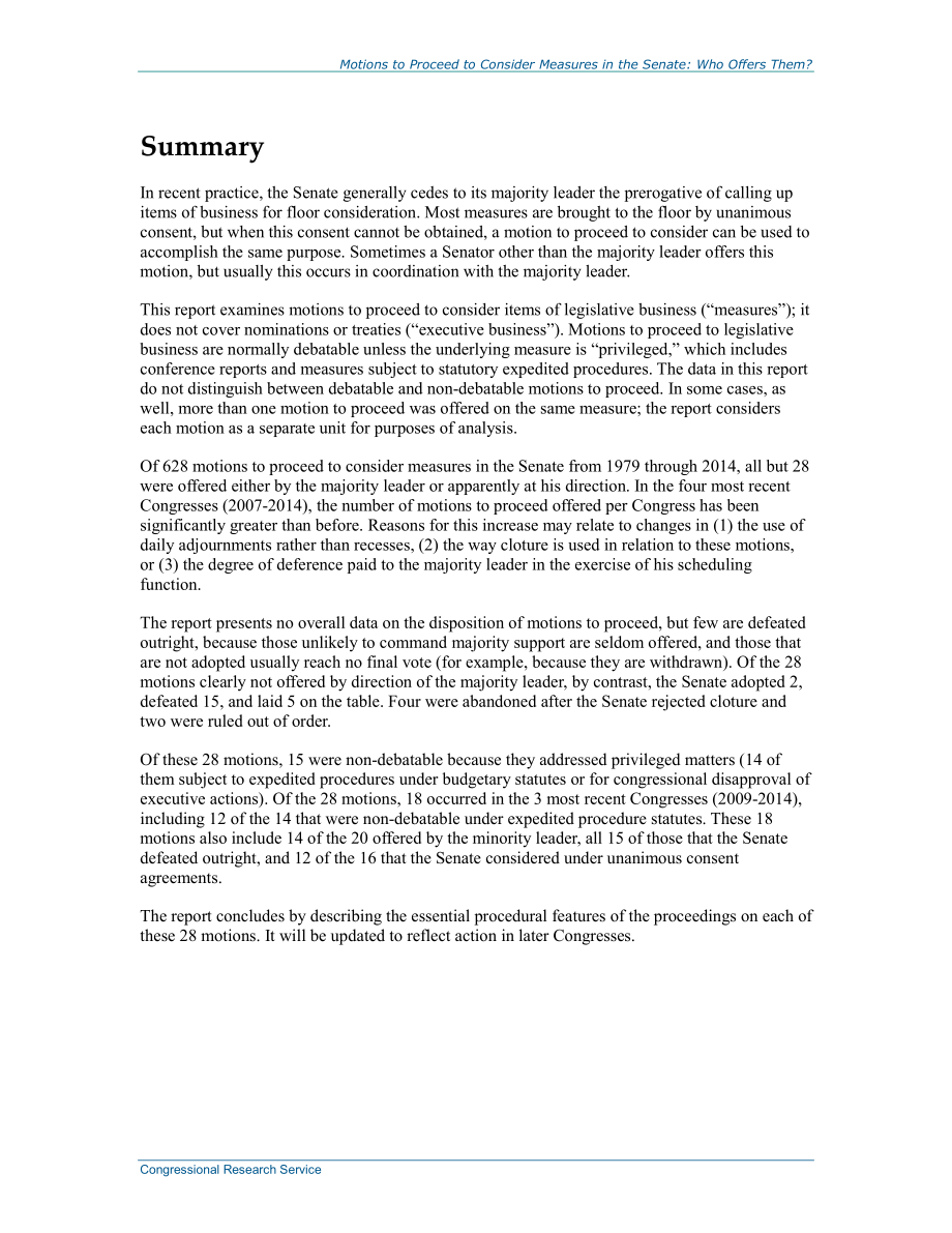 [20150518]RS21255_参议院审议措施的动议：谁提供它们？.pdf_第2页