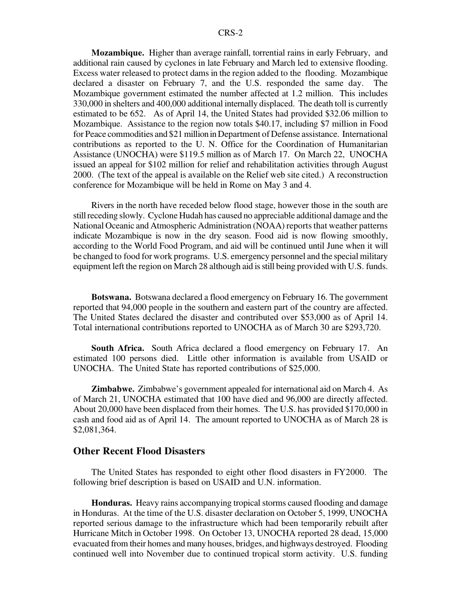 [20000417]RS20518_莫桑比克和其他近期洪灾：比较美国和国际的反应.pdf_第2页