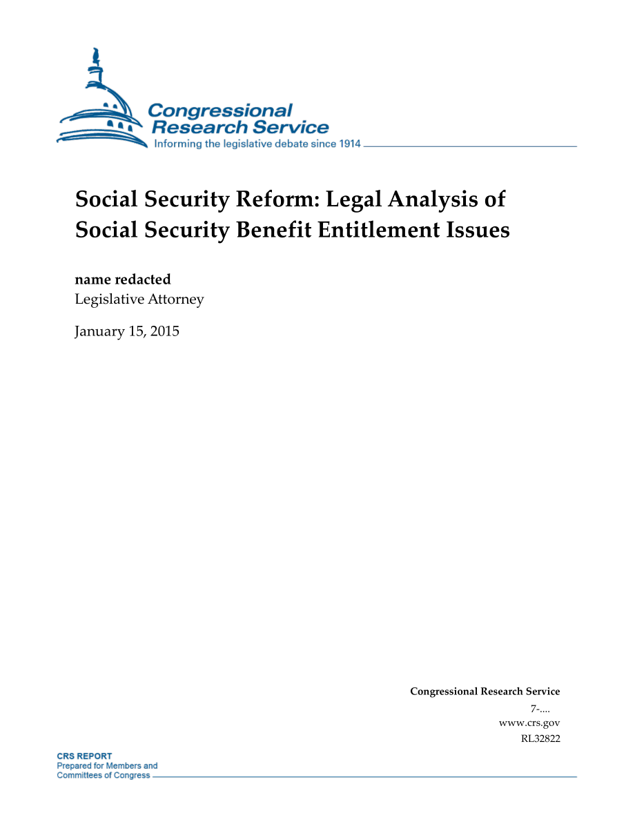 [20150115]RL32822_社会保障改革：社会保障福利权利问题的法律分析.pdf_第1页
