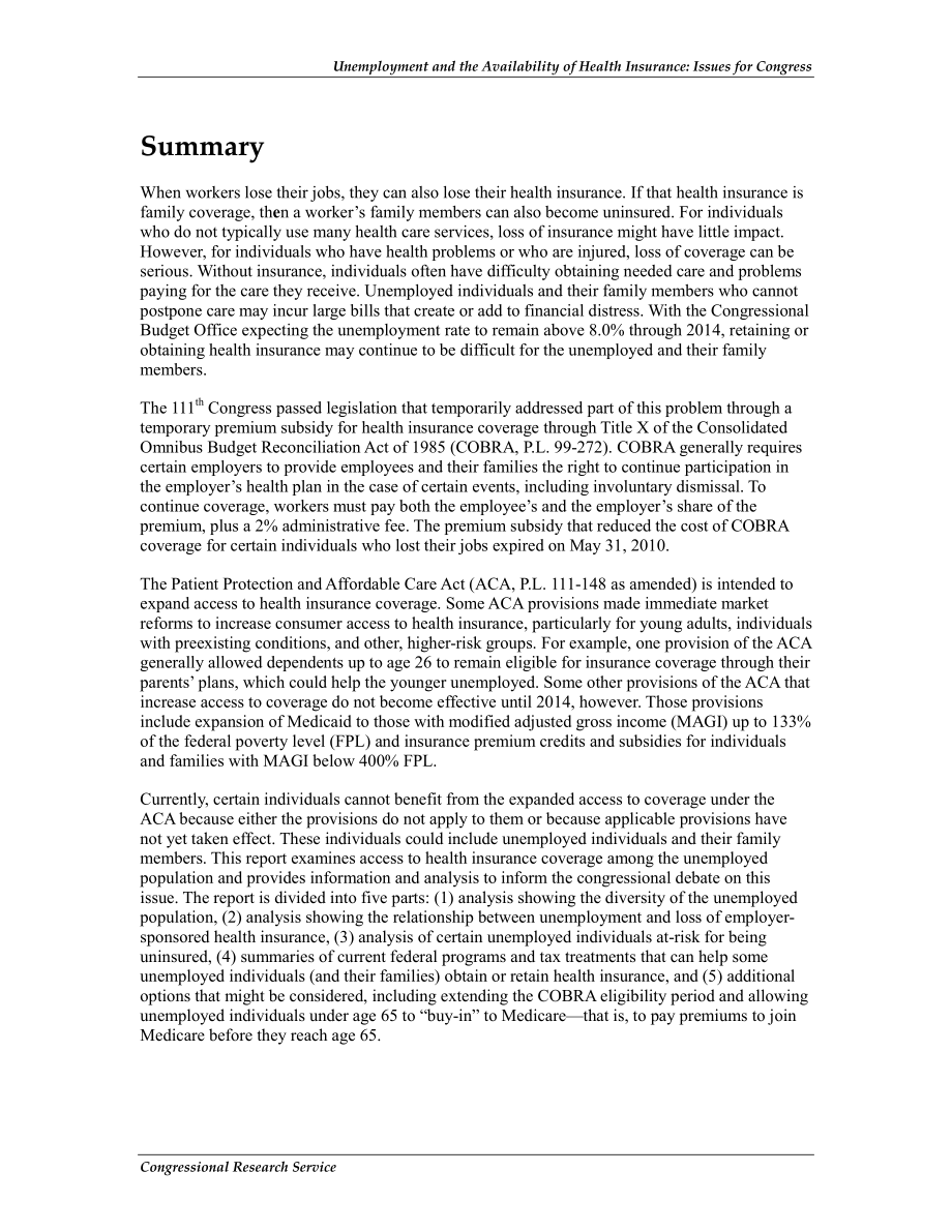 [20120410]R40165_失业和医疗保险的可用性：国会议题.pdf_第2页