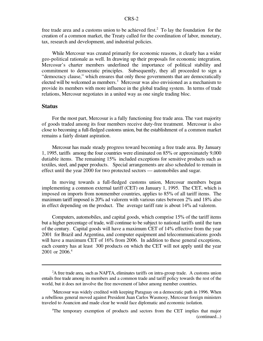 [19980506]98-432_南方共同市场：形成、地位、贸易影响、政策挑战和美国利益.pdf_第2页