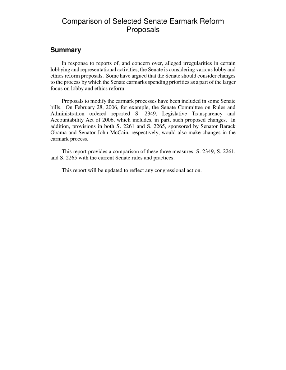 [20060306]RL33295_选定参议院专项拨款改革提案的比较.pdf_第2页