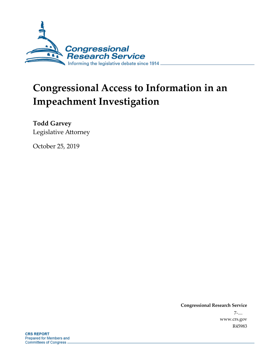 [20191025]R45983_国会在弹劾调查中获取信息.pdf_第1页
