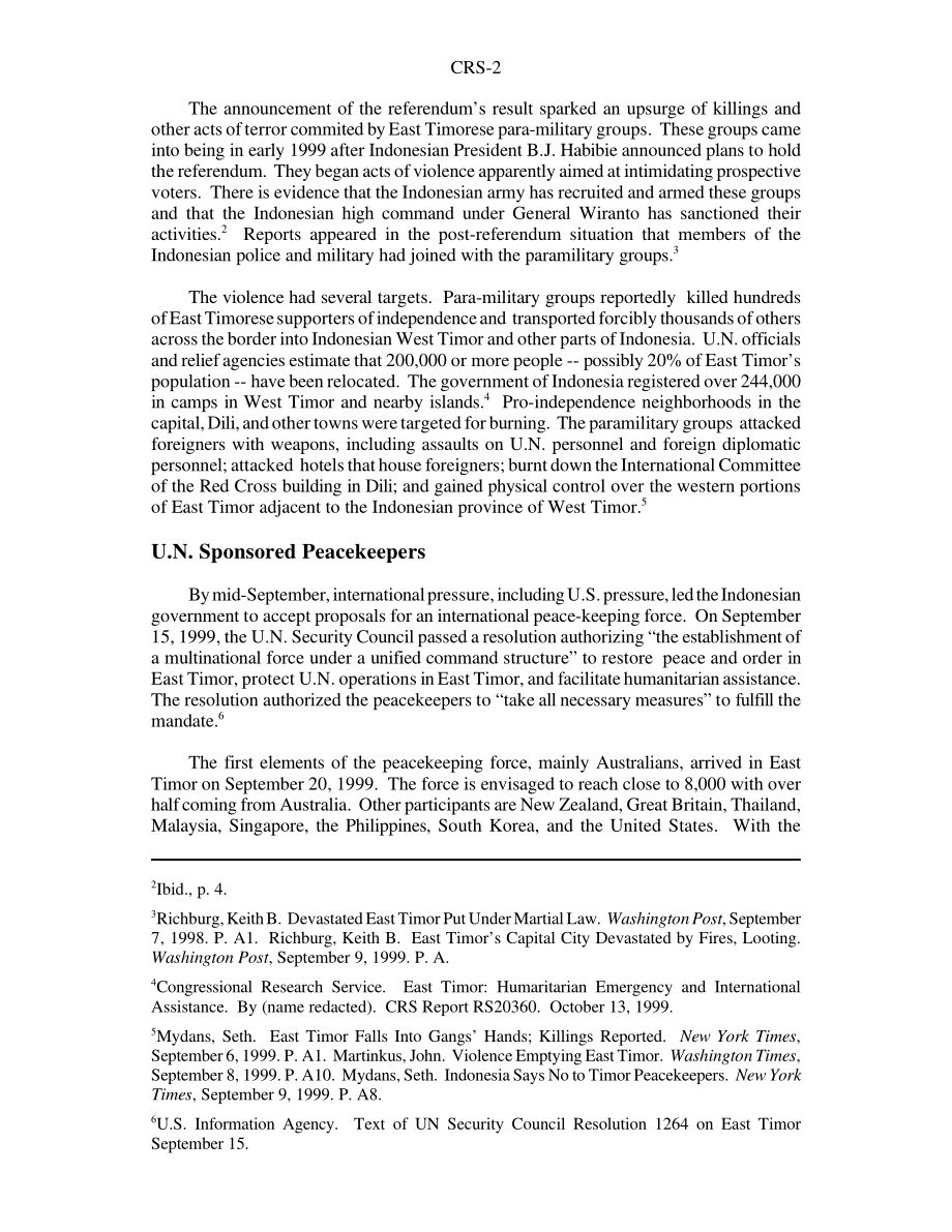 [19991105]RS20332_East Timor Crisis 美国政策和选择.pdf_第2页