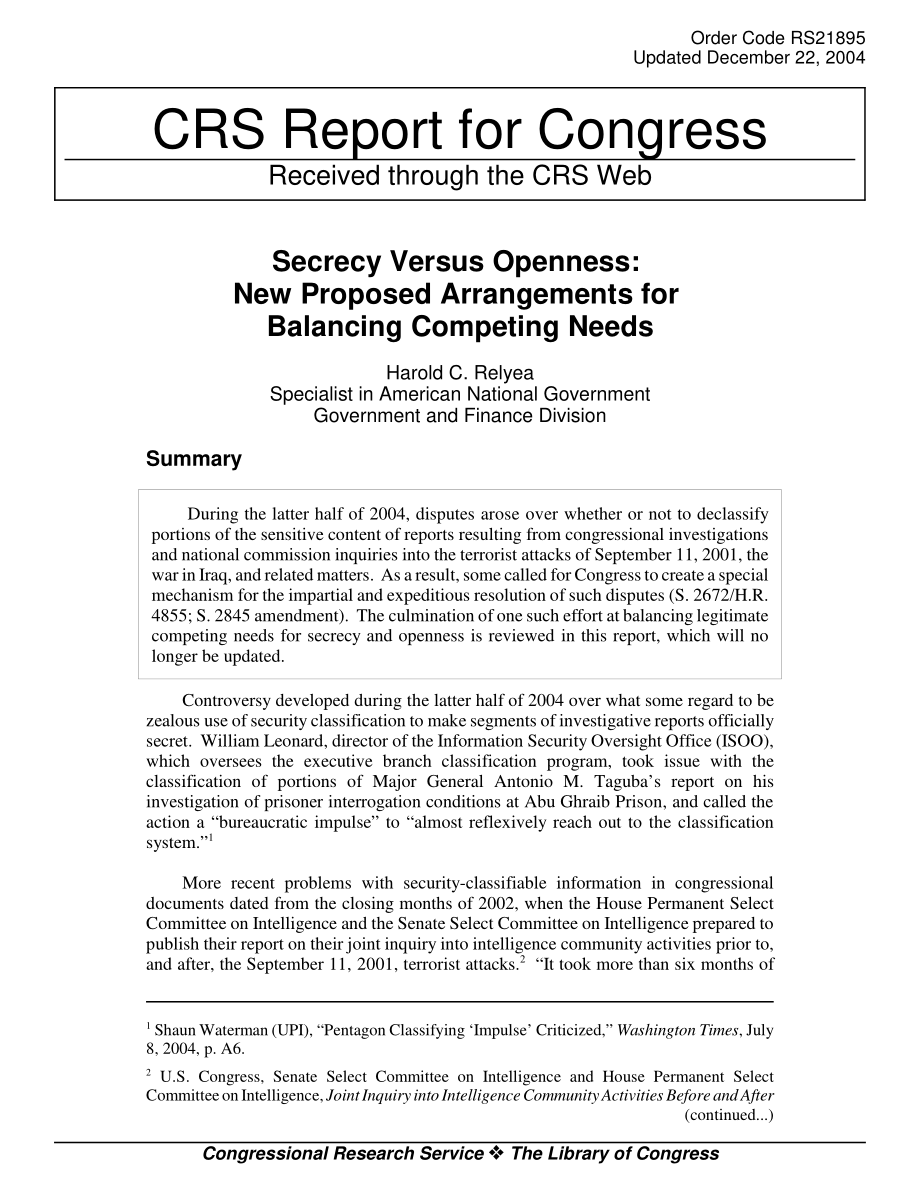 [20041222]RS21895_保密与公开：为平衡相互竞争的需求而提出的新安排.pdf_第1页
