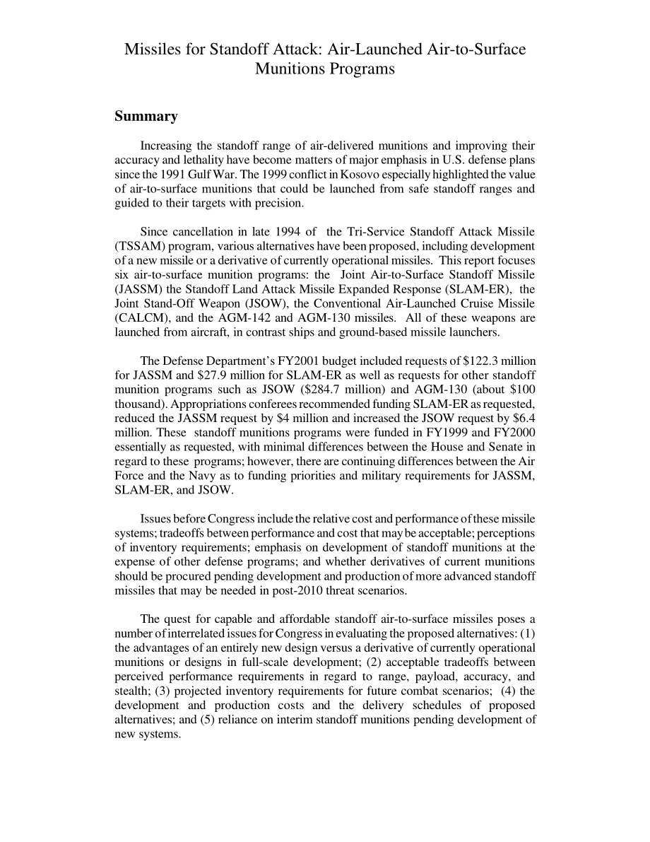 [20001017]RL30552_防区外攻击导弹：空射空对地弹药计划.pdf_第2页