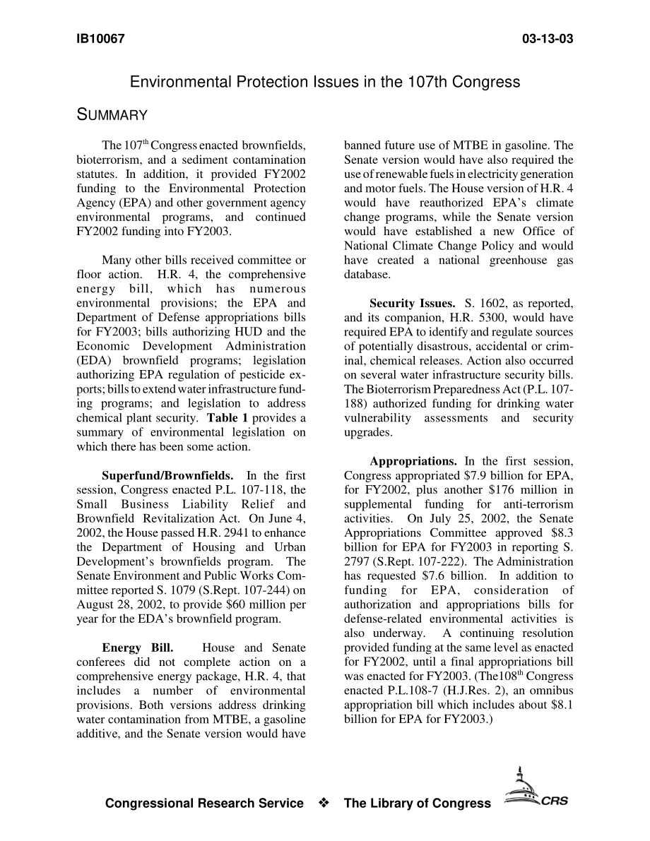 [20030313]IB10067_第107届国会的环境保护问题.pdf_第3页