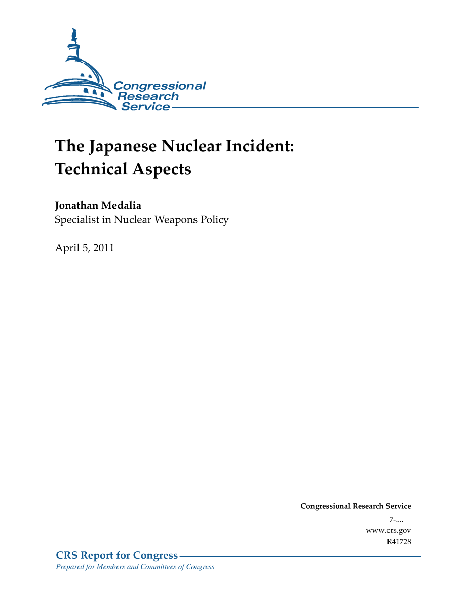 [20110405]R41728_日本核事件：技术方面.pdf_第1页