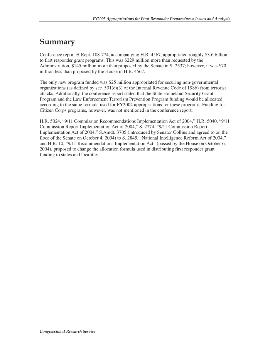 [20060802]RS21736_2005财年用于急救人员准备的拨款：问题和分析.pdf_第2页
