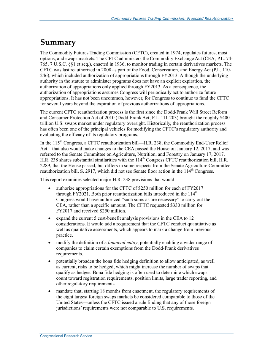 [20170929]R44733_商品期货交易委员会：第115届国会提议的重新授权.pdf_第2页