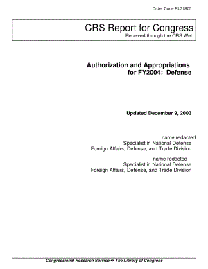 [20031209]RL31805_2004财年的授权和拨款：防守.pdf