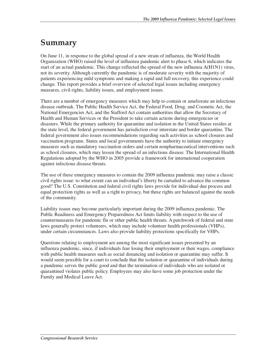 [20091029]R40560_2009年流感大流行：选定的法律问题.pdf_第2页