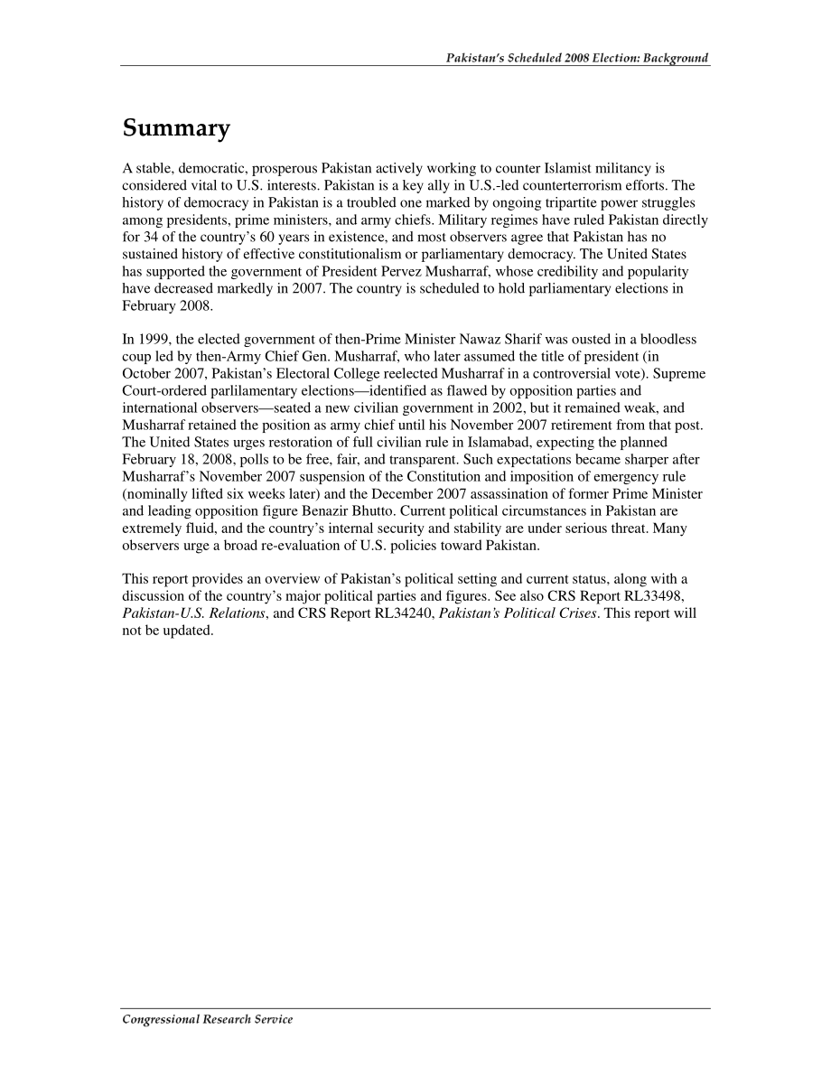 [20080124]RL34335_巴基斯坦定于2008年举行的选举：出身背景.pdf_第2页