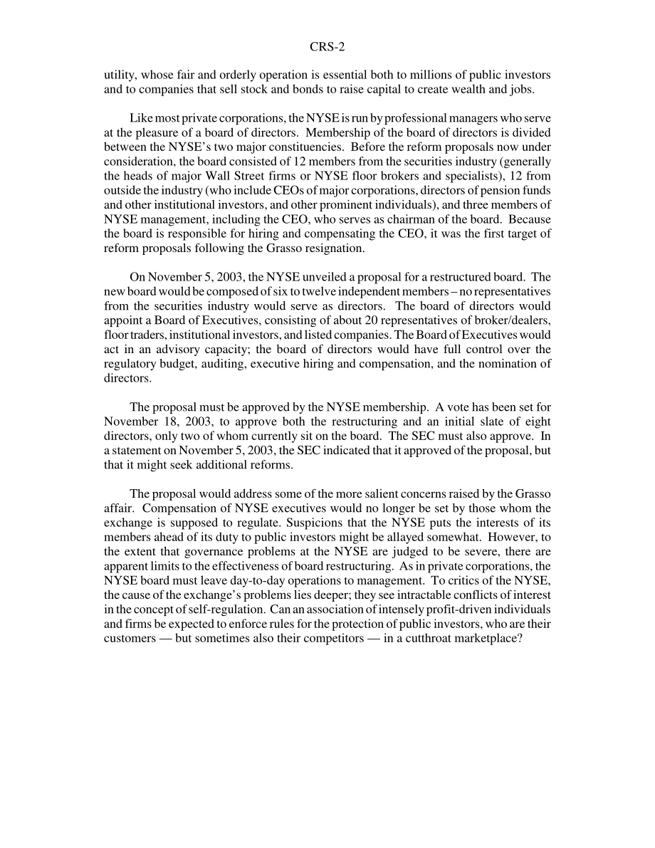 [20031105]RS21649_纽约证券交易所：治理和市场改革.pdf_第2页