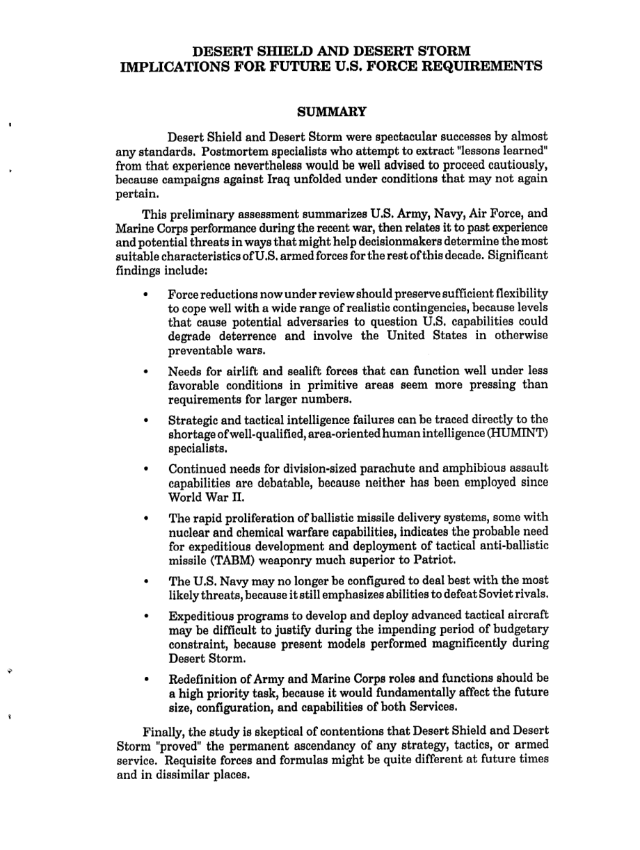 [19910419]91-361RCO_沙漠盾牌和沙漠风暴对未来美军需求的影响.pdf_第3页