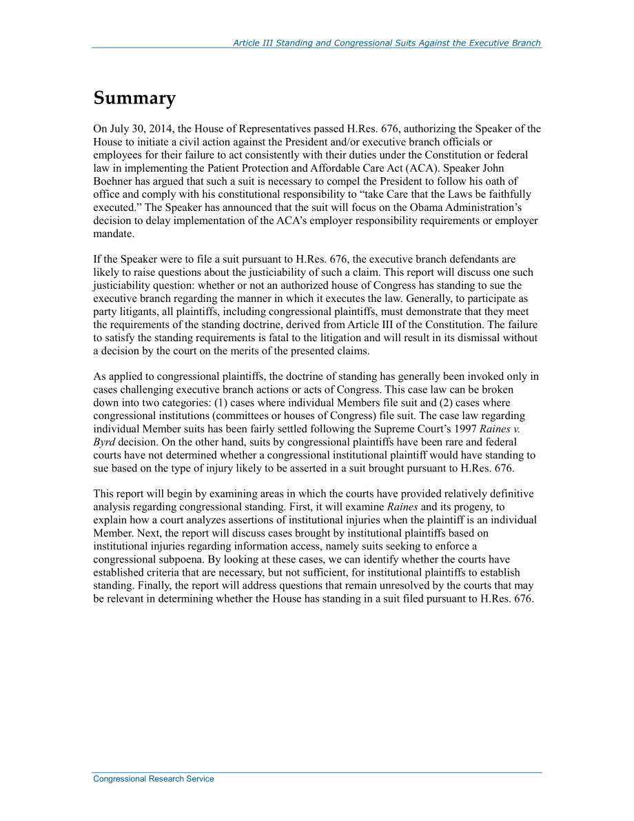 [20140904]R43712_第三条常设法院和国会对行政部门的诉讼.pdf_第2页