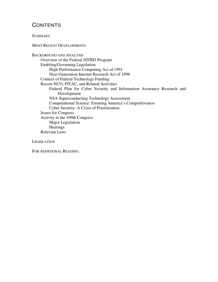 [20060504]IB10130_联邦网络和信息技术研发计划：筹资问题和活动.pdf_第2页