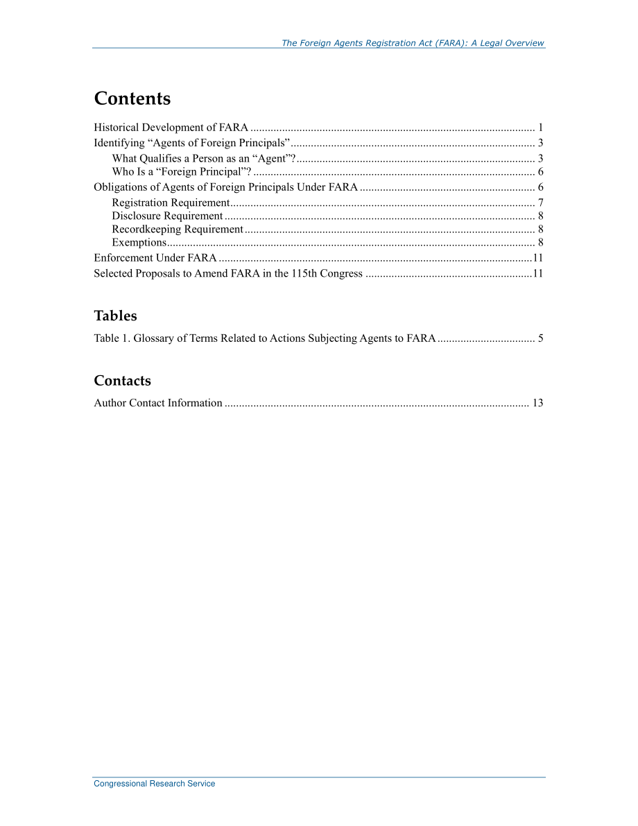 [20171204]R45037_《外国代理人注册法》（FARA）：法律概述.pdf_第3页