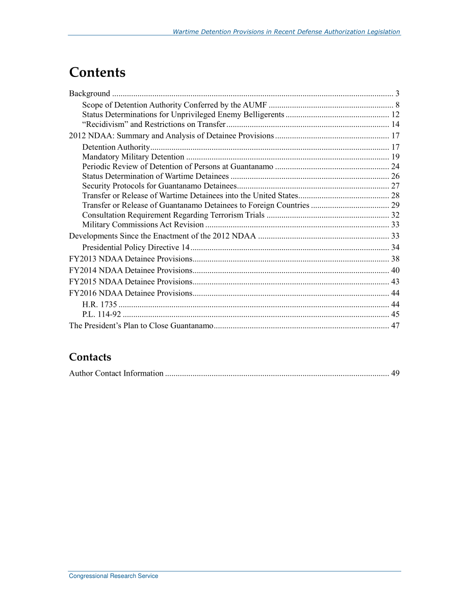 [20160314]R42143_近期国防授权立法中的战时拘留规定.pdf_第3页
