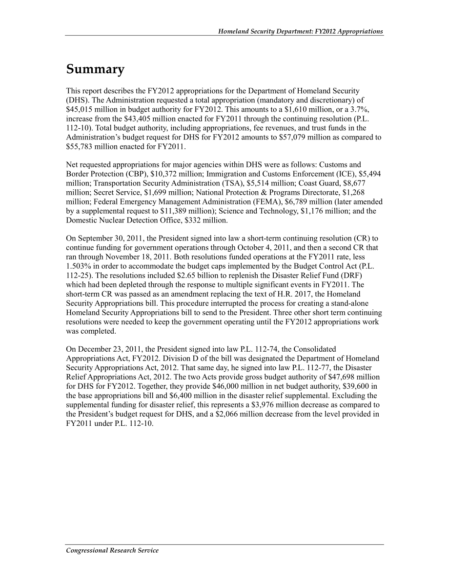 [20120221]R41982_国土安全部：2012财年拨款.pdf_第2页